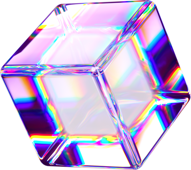 Transparent 3d Holographic Cube